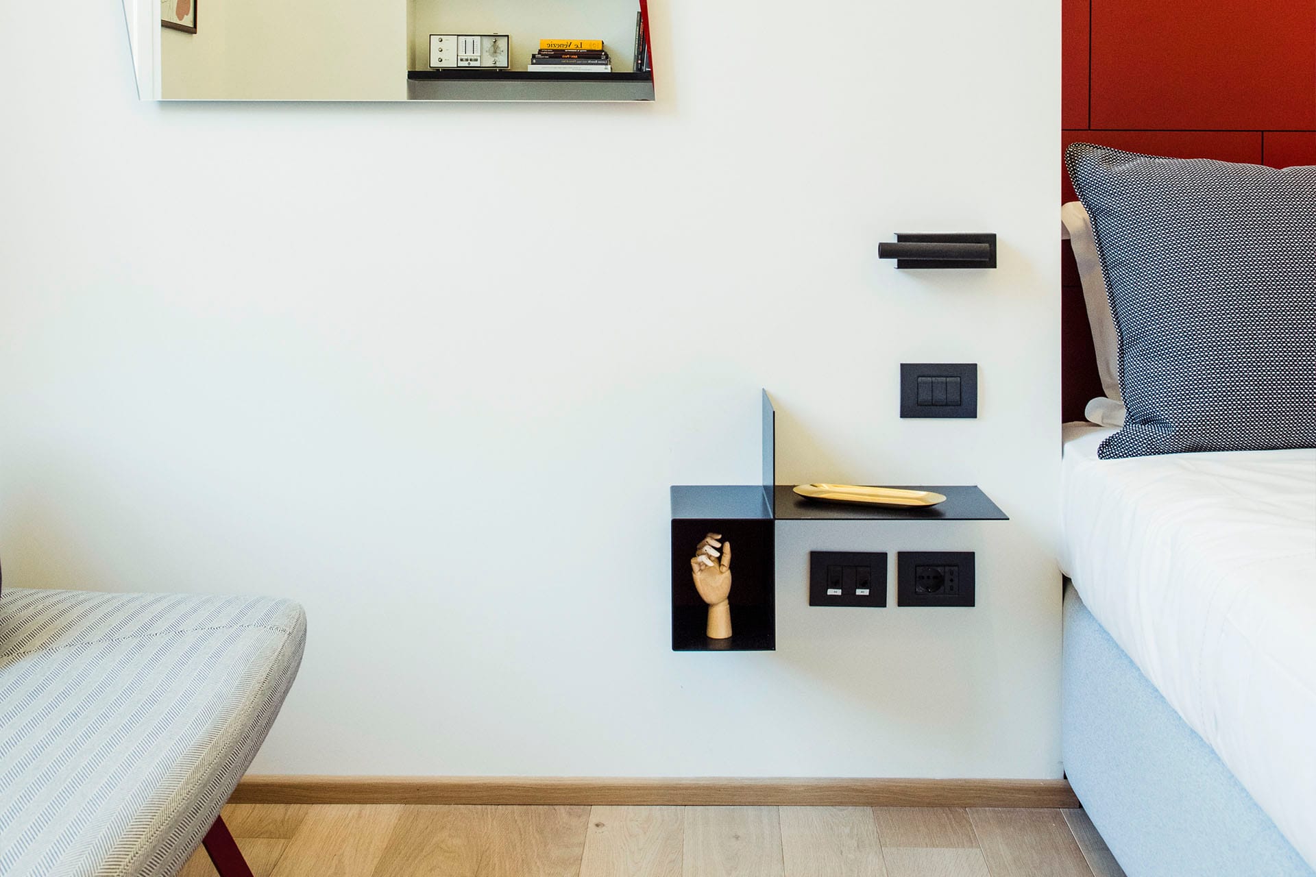 Nightstand detail in the Deluxe room, Hotel Milù