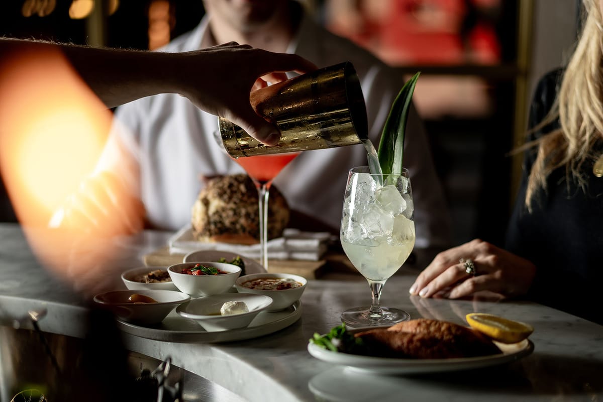 Drink at the restaurant with the bartender